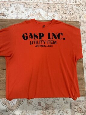 Men's GASP Orange Oversized Tee Size XXL